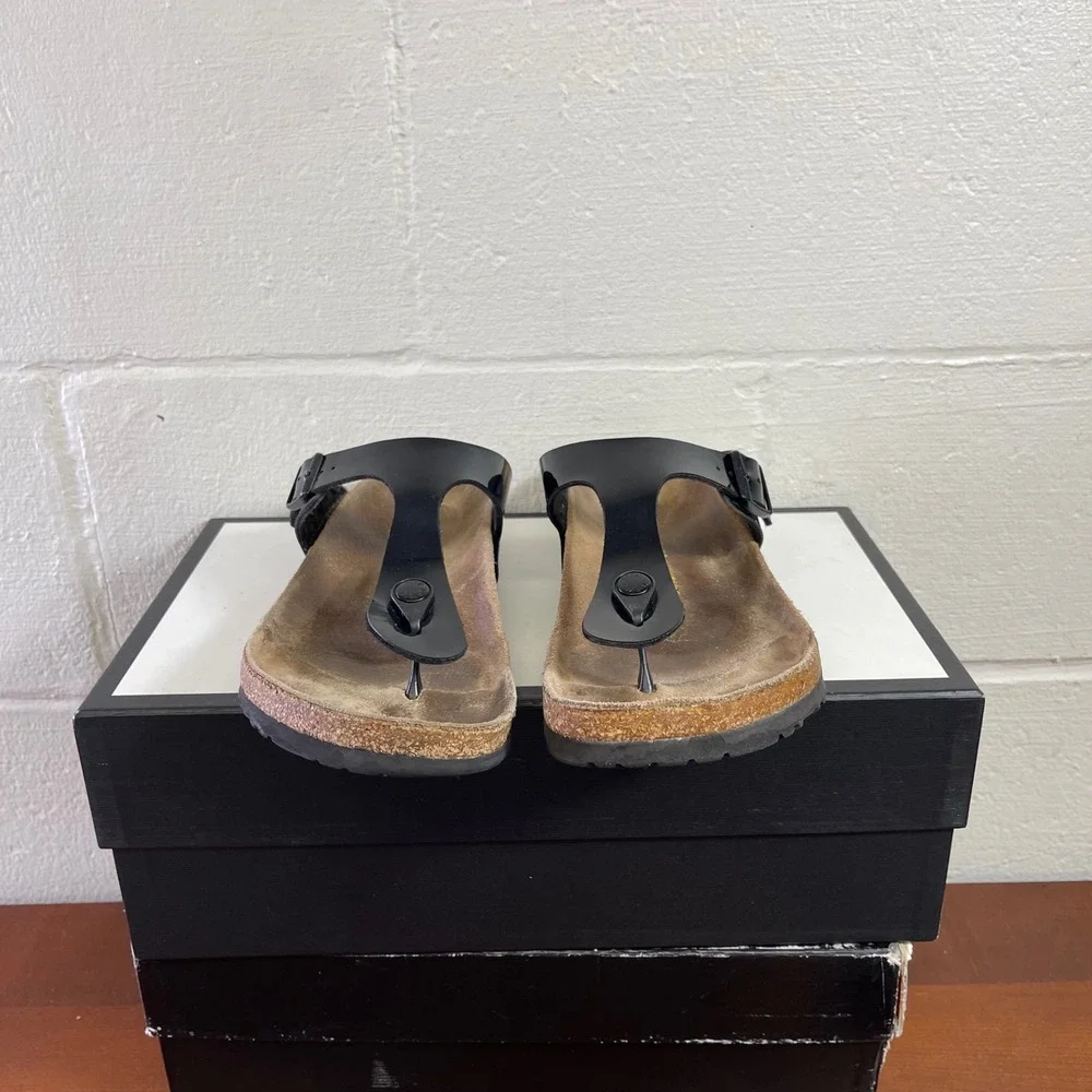 Birkenstock Gizeh Mix Match Black Leather Thong Sandals Women's 40 EU/42 EU